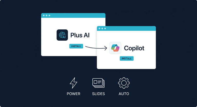 Plus AI & Copilot: 익숙한 환경에서 AI 프레젠테이션 자동 생성
